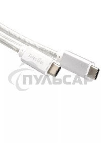 Кабель USB 3.1 Type Cm -- Cm IC 5А 10Gbs длина 1M, Telecom <TC420S> серебряный
