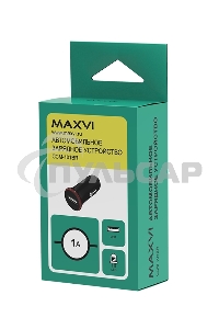 Автомобильное зарядное устройство Maxvi CCM-101BR USB 1А черно-красный