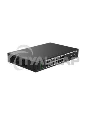 Неуправляемый 18-портовый коммутатор DAHUA DH-SF1018LP с РоЕ, 16xRJ45 100Mb PoE, 2xRJ45 1Gb, суммарно 135Вт, коммутация 7.2 Gbит/с, MAC-таблица 8К, металл