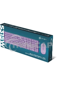 Комплект клавиатура+мышь Оклик S315W беспроводной USB 1600 DPI сиреневый (1978643)