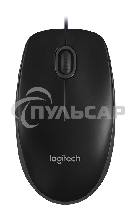 Мышь проводная Logitech B100 черный, 1000 dpi, USB, кнопки - 3