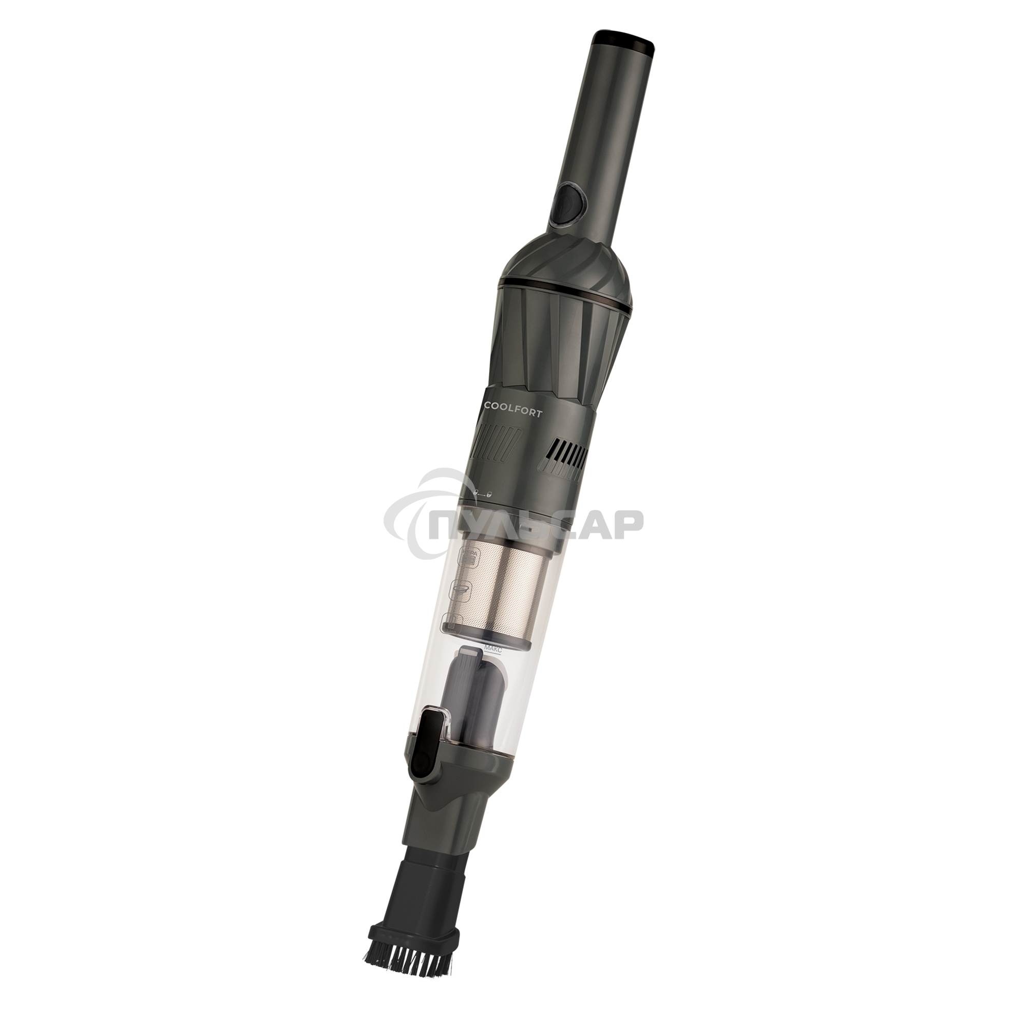 Пылесос автомобильный Coolfort CF-3060 черный, 85Вт, уборка сухая, пылесборник контейнер 0,2 л