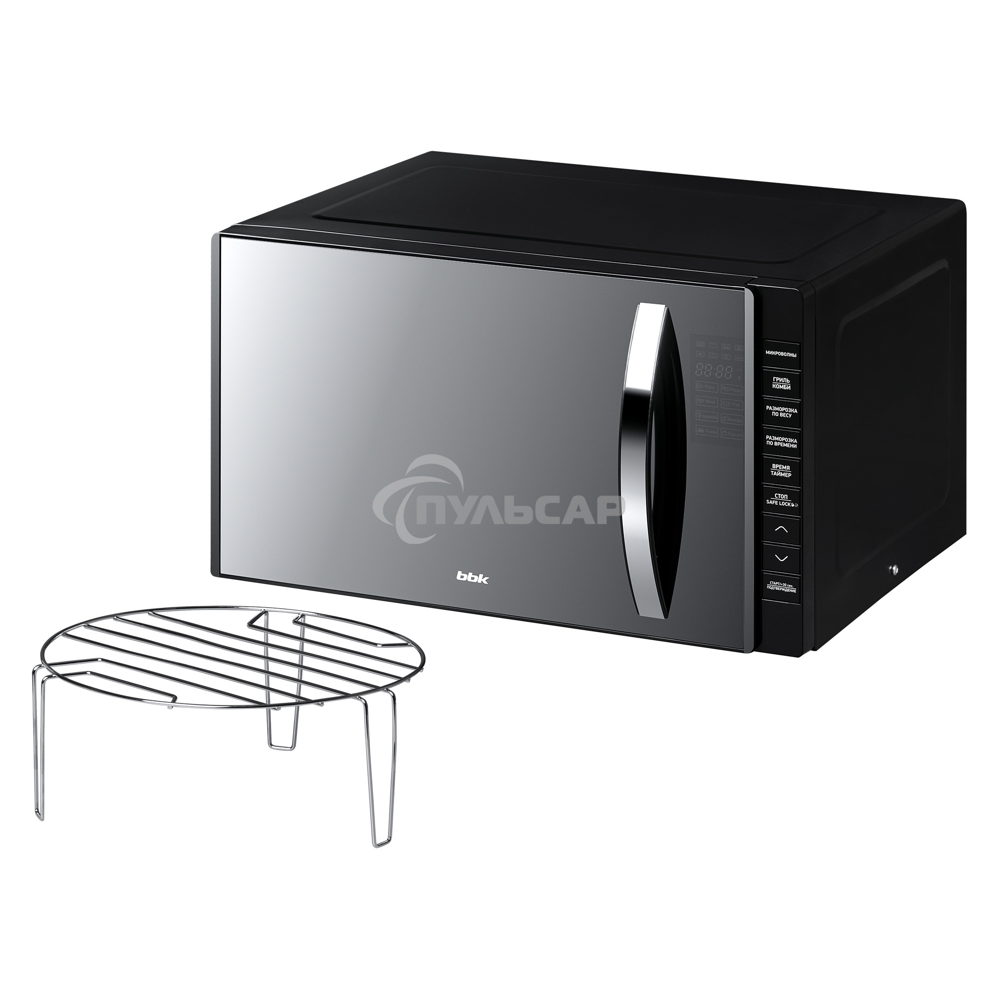 Микроволновая печь BBK 23MWG-850T/B-M черный, 23 л, 800 Вт, кнопки
