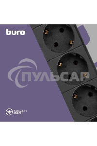 Сетевой фильтр BURO Сетевой фильтр, 6 розеток, 5 метров, (BU-SP5 USB 2A-B) черный 992320