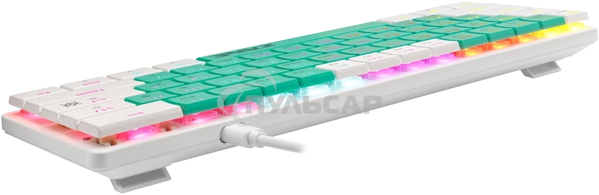 Клавиатура проводная механическая Defender Zane GK-089 RU,зелен/бел,61кн,1.5м,LowRed_1