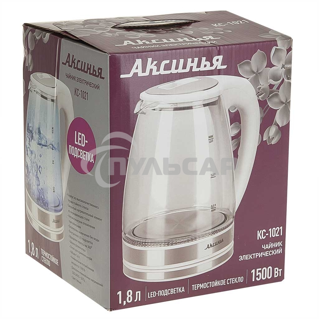 Чайник электрический АКСИНЬЯ КС-1021 белый