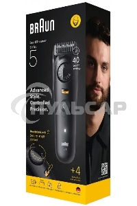 Триммер Braun BT5520 черный (насадок в компл:3шт)