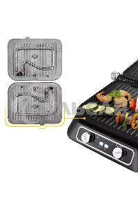 Электрогриль KITFORT KT-1652 черный/серый, 2100 Вт