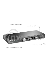 Коммутатор TP-Link JetStream™ 24-port Gigabit L2/L2+ Managed Switch with 4 SFP slots, support SDN controller, abundant L2/L2+ features, 1U rack mountable, full managed via web UI/CLI/Console/SSH/Telnet/SNMP.