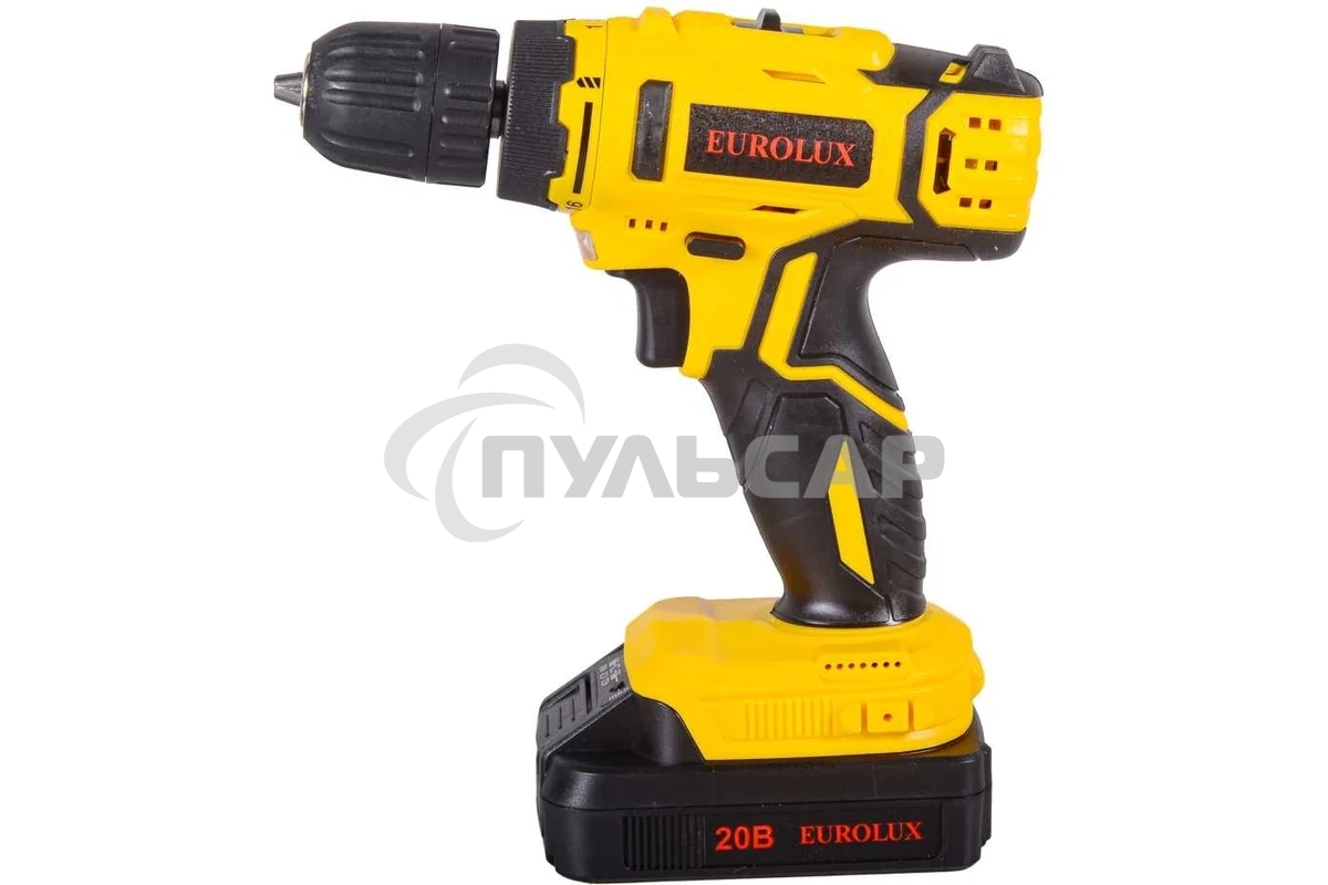 Дрель-шуруповерт Eurolux ДА-20/2Li, Аккумуляторная, 20В