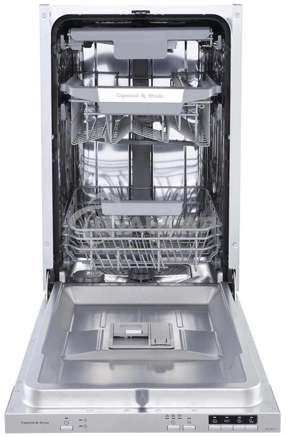 Встраиваемая посудомоечная машина Zigmund & Shtain DW 303.4, серый, 44.8 см, 10 компл., 49 дБ, класс A+++