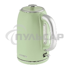 Чайник электрический Galaxy Line GL 0344, райская олива, металл, 2200 Вт, 1,7 л