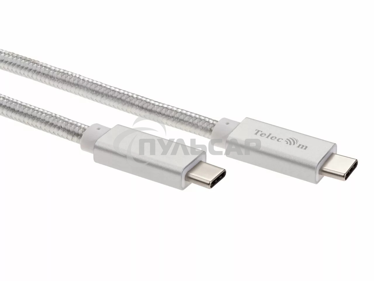Кабель USB 3.1 Type Cm -- Cm IC 5А 10Gbs длина 1M, Telecom <TC420S> серебряный