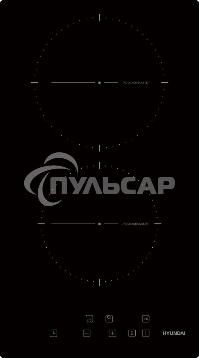 Индукционная варочная панель Hyundai HHI 3710 BG независимая, черный