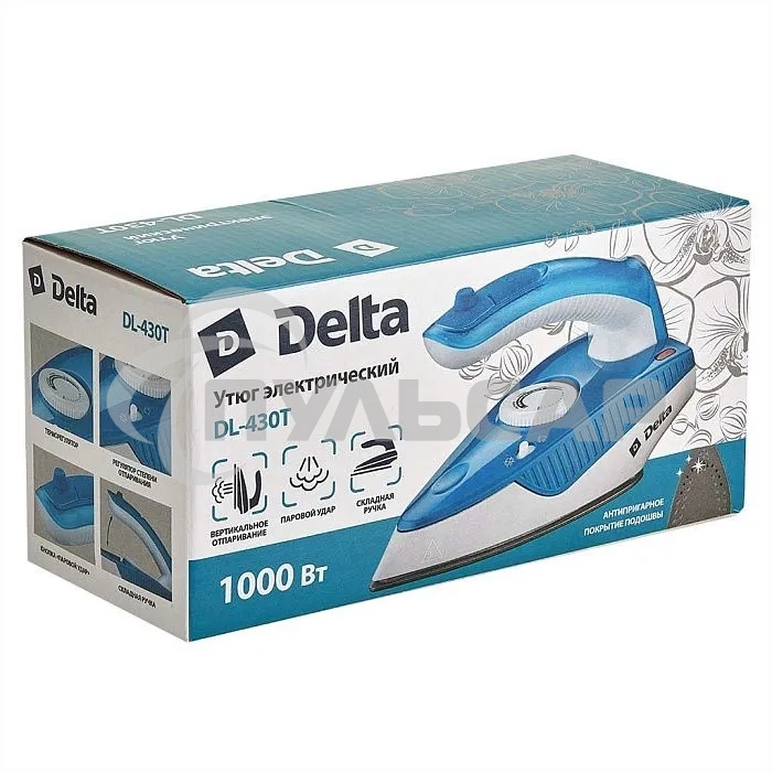 Утюг DELTA DL-430Т белый с синим
