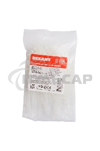 Хомут кабельный Rexant 07-0104 3.6х100 нейл. белый (уп.100 шт)