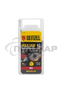 Коронка по металлу Denzel HSS, 42 мм, нитридтитановое покрытие