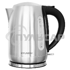 Чайник электрический Hyundai HYK-S2014 1.7л. 2000Вт серебристый/черный (корпус: нержавеющая сталь)