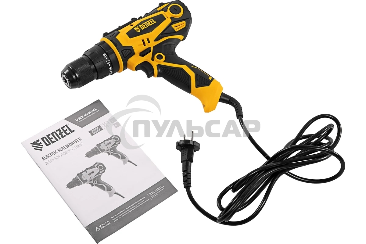 Дрель-шуруповерт Denzel ISD-300-13, Сетевая, 330Вт, Ударная