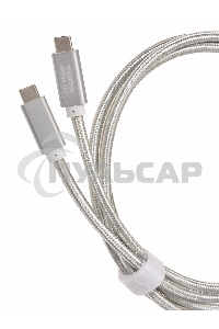 Кабель USB 3.1 Type Cm -- Cm IC 5А 10Gbs длина 1M, Telecom <TC420S> серебряный