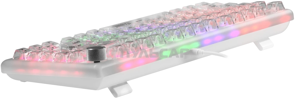 Клавиатура проводная механическая Defender Icebone GK-354 RU,прозрач,81кн+FN,радуж,1.5м_1