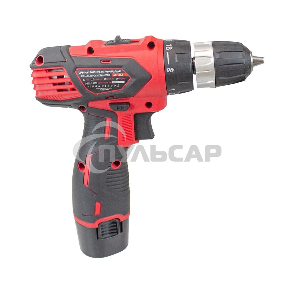 Дрель-шуруповерт Edon AD-12CA, Аккумуляторная, 12В, 2 АКБ, Кейс