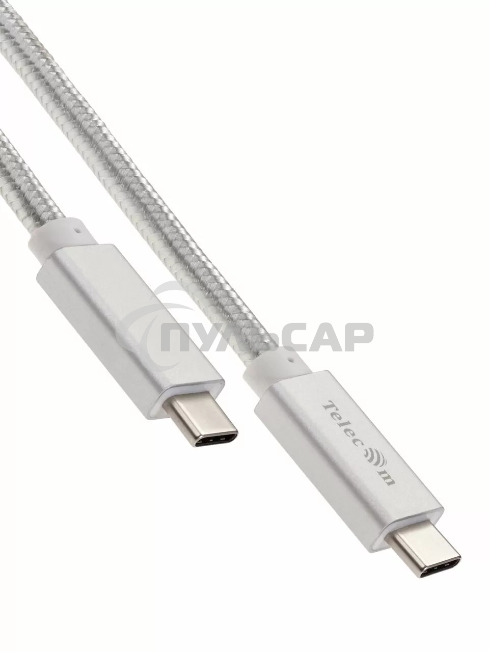 Кабель USB 3.1 Type Cm -- Cm IC 5А 10Gbs длина 1M, Telecom <TC420S> серебряный