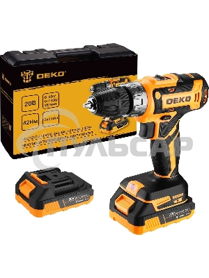 Дрель-шуруповерт Deko DKCD20FU-Li 063-4149, Аккумуляторная, 20В, Кейс