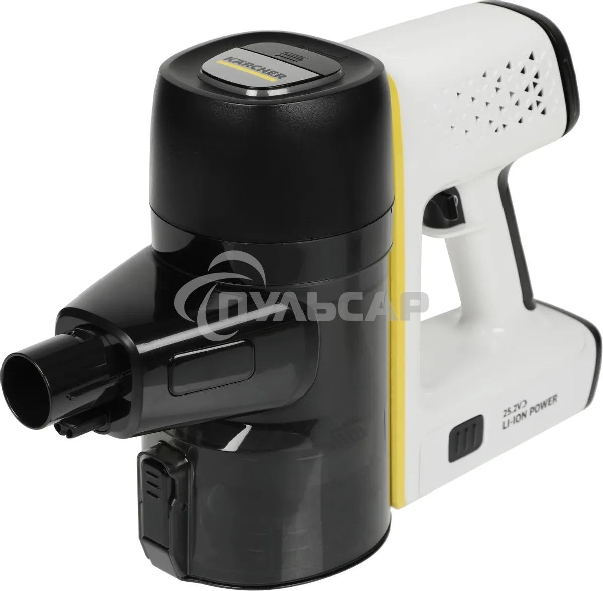 Пылесос вертикальный/ручной Karcher VC 6 Cordless ourFamily Car черный/белый, питание от аккумулятора, 250 Вт, уборка сухая, пылесборник 0.8 л, работа от АКБ max 50 мин