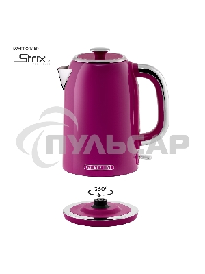 Чайник электрический Galaxy Line GL 0346, малиновый джем, металл, 2200 Вт, 1,7 л