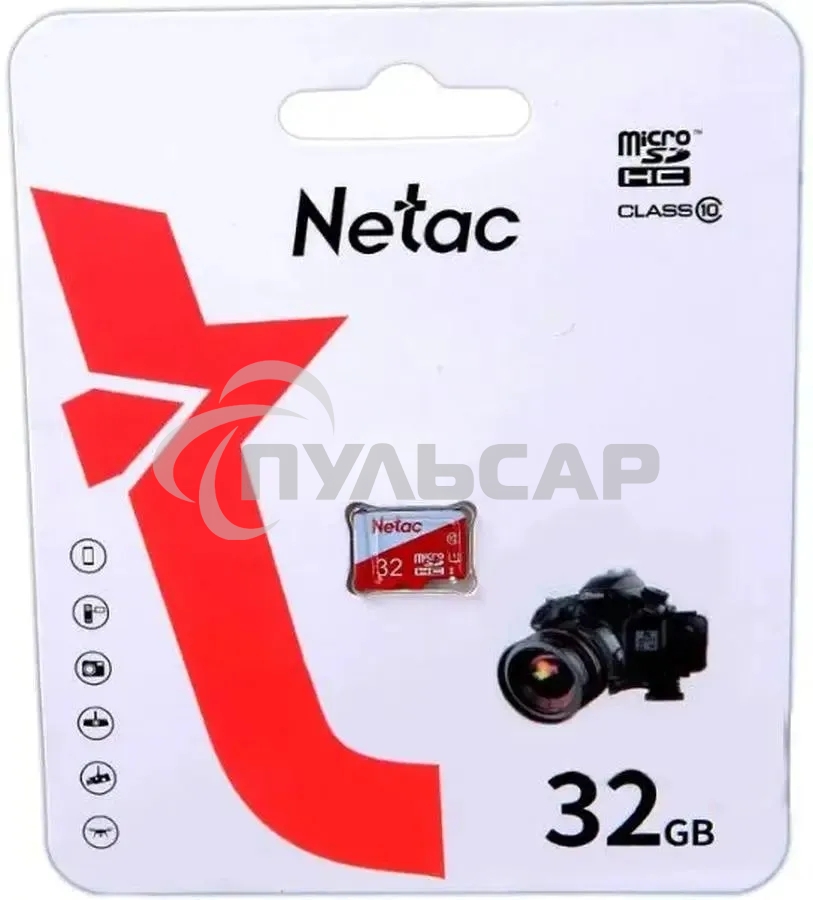 Флеш карта Netac P500 ECO 32Gb MicroSDHC C10 up to 80Mb/s, retail pack card only