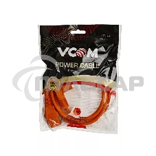 Кабель компьютер-розетка 220V (EURO) <VDE> 1,8 м 3G0,75мм2 VCOM CE021-O, оранжевый