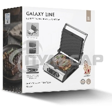 Электрогриль Galaxy Line GL2984 2200Вт серебристый