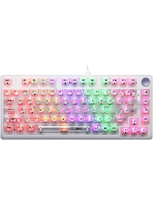 Клавиатура проводная механическая Defender Icebone GK-354 RU,прозрач,81кн+FN,радуж,1.5м_1