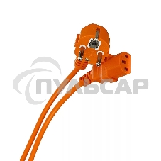 Кабель компьютер-розетка 220V (EURO) <VDE> 1,8 м 3G0,75мм2 VCOM CE021-O, оранжевый