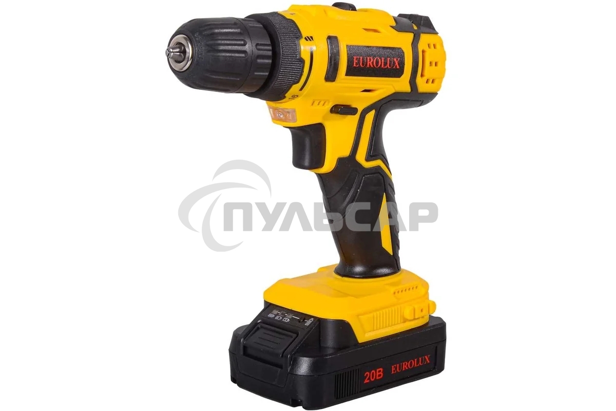Дрель-шуруповерт Eurolux ДА-20/2Li, Аккумуляторная, 20В
