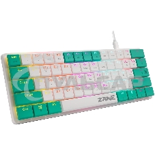 Клавиатура проводная механическая Defender Zane GK-089 RU,бел/зелен,61кн,1.5м,LowRed_1