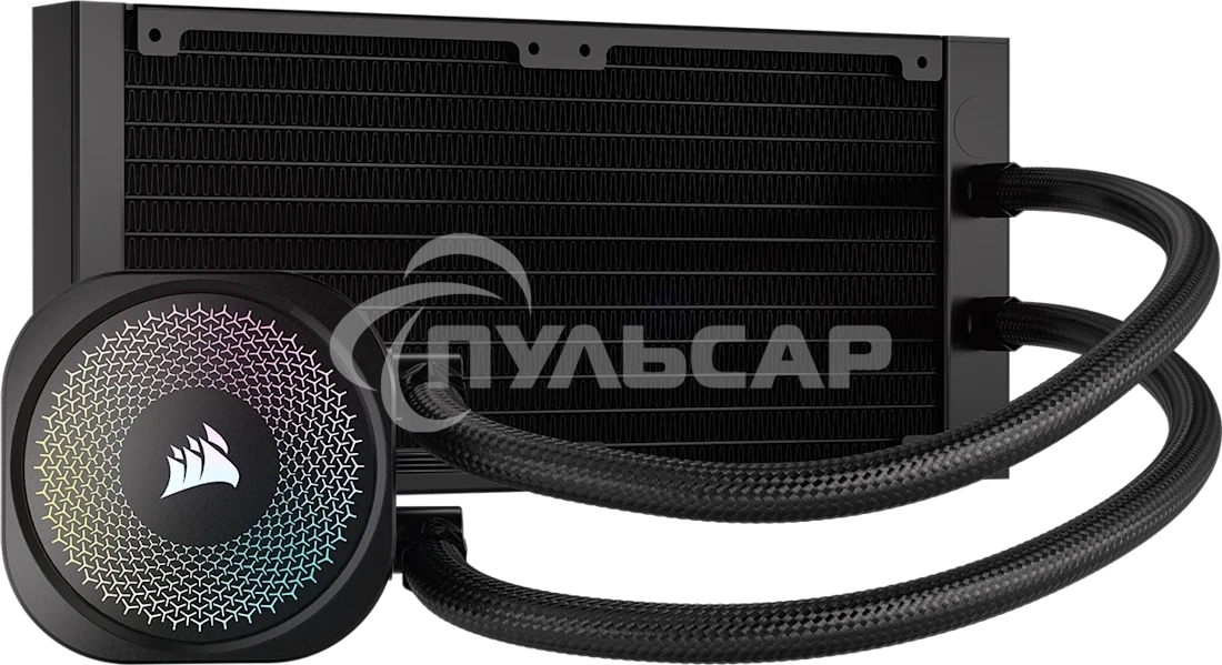 Система жидкостного охлаждения Corsair NAUTILUS 240 ARGB (240мм, черный, ARGB/ Fans: 2x120мм, 74.37CFM, 34dBA, 2100RPM/ S: 1851, 1700, AM5, AM4)