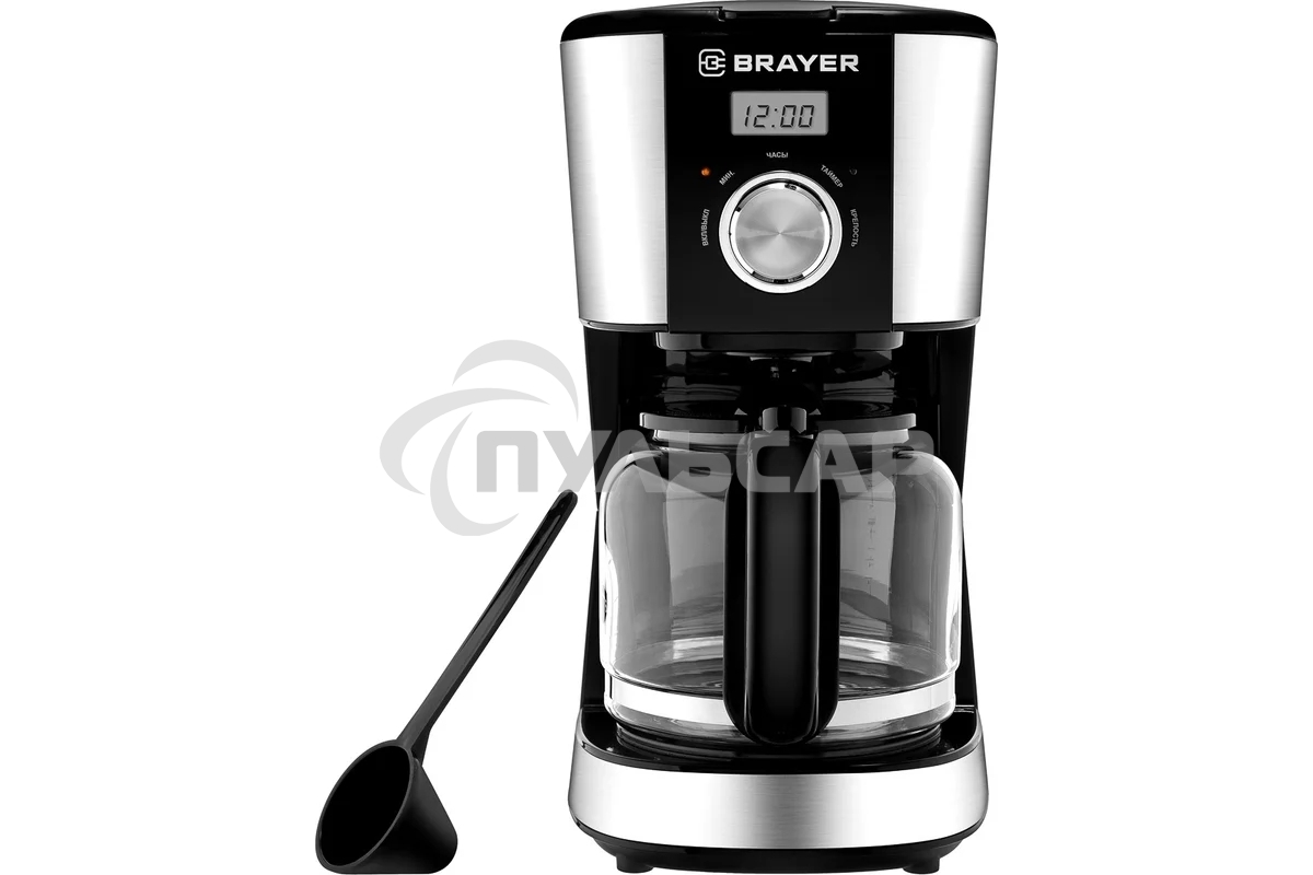 Кофеварка капельная BRAYER BR1122 черный, исп. кофе - молотый, 1.5 л, 900 Вт
