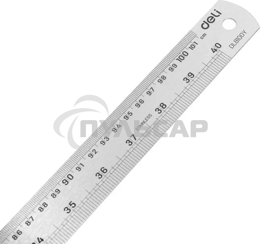 Линейка стальная Deli DL8100Y 1000мм нержавеющая сталь