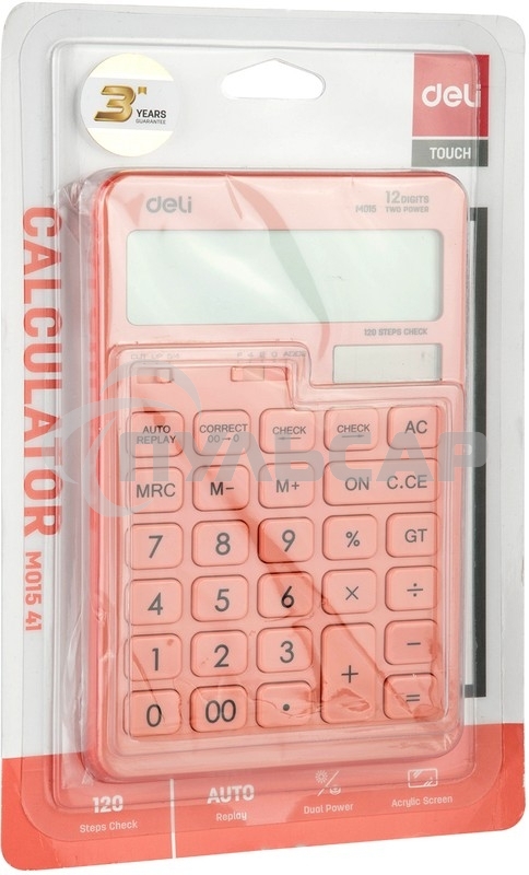 Калькулятор настольный Deli Touch EM01541 красный 12-разр.