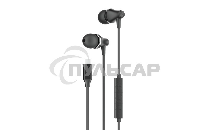 Наушники-гарнитура OLMIO MC-Pro Type-C, черные, металл, с микрофоном и регулировкой громкости
