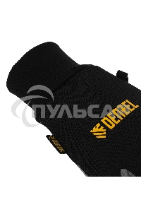 Перчатки универсальные Denzel 68092 двойные, работа с сенсорным экраном, вязаная манжета, размер 8