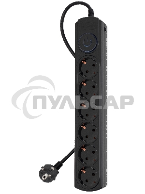 Сетевой фильтр Ippon BK-6-EU-1.8-10-B 1.8м (6 розеток) черный (коробка)