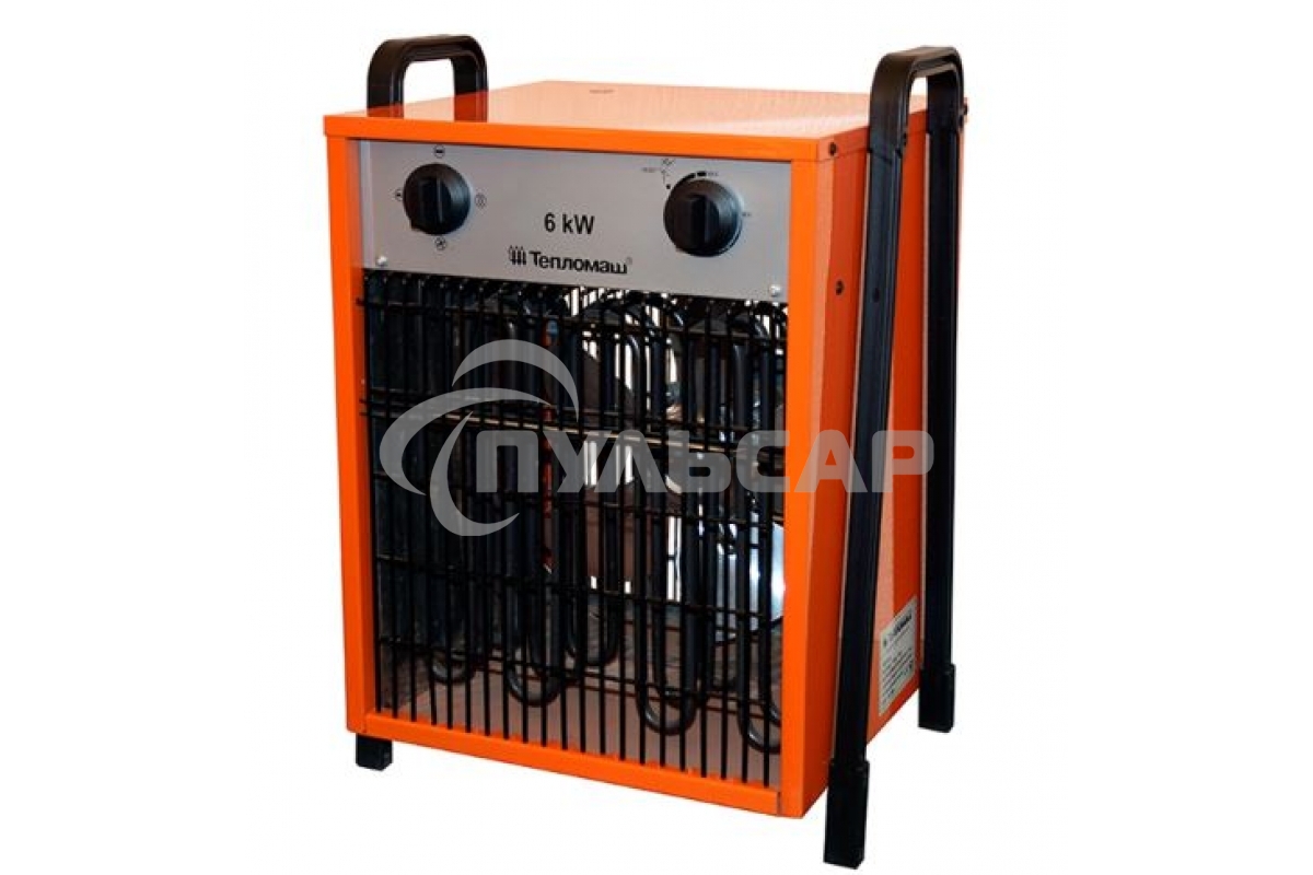 Тепловентилятор Тепломаш КЭВ-6С41Е, оранжевый/черный, 6000 Вт, 50 м2, термостат