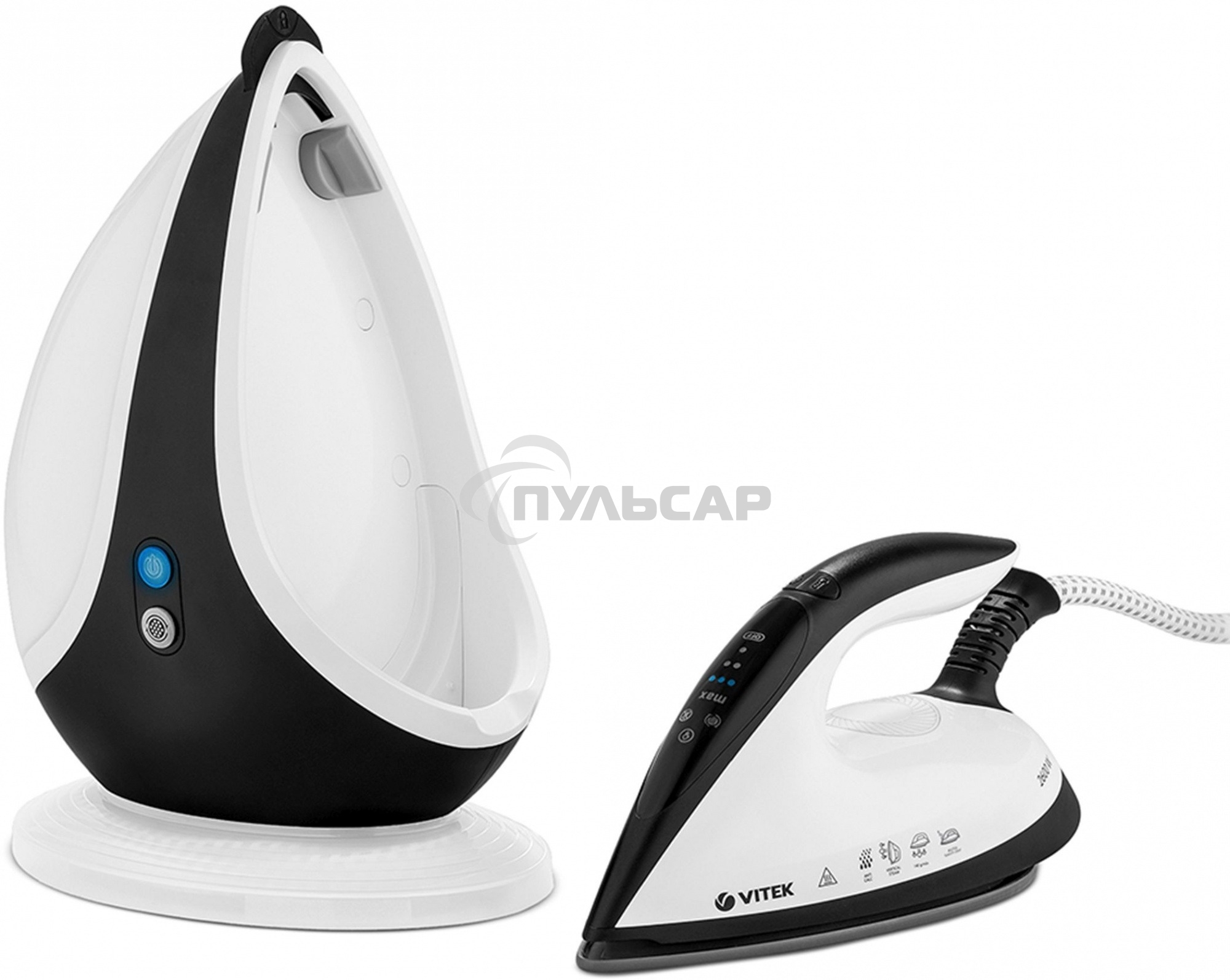 Парогенератор Vitek Metropolis 2431-VT-02 черный/белый 1л 2600Вт 4,5 бар