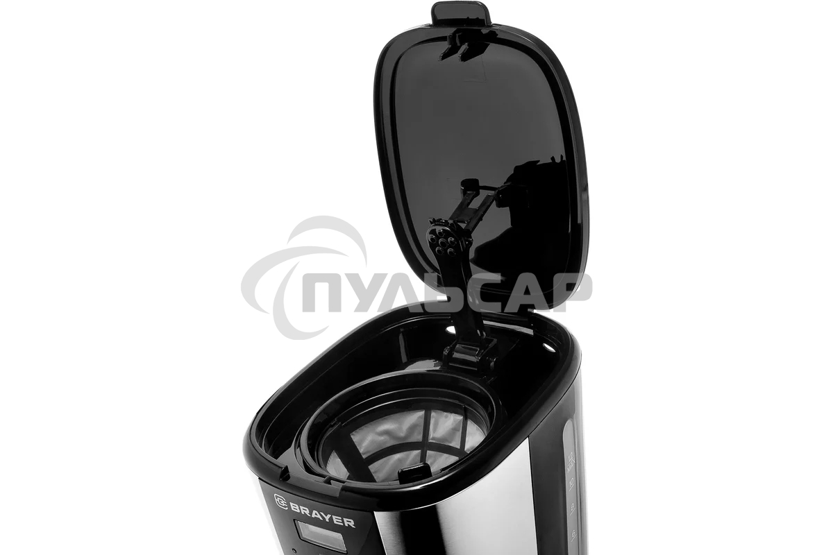 Кофеварка капельная BRAYER BR1122 черный, исп. кофе - молотый, 1.5 л, 900 Вт