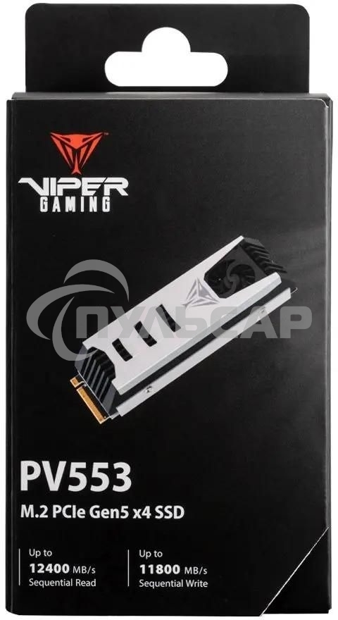 Накопитель SSD Patriot Viper PV553, 1Tb, PCIe 5.0 x4, M.2 2280, NVMe, R/W 11700/9500, активное охлаждение