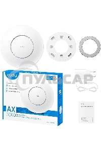 Точка доступа AX3000 Dual Band Ceiling Mount Wi-Fi 6 Access Point, Chipset MT7981, 802.11ax/ac/a/b/g/n, 2402Mbps at 5GHz + 574Mbps at 2.4GHz, 1 x 2.5G RJ45 Port, MU-MIMO, Support 12V DC or 802.3at PoE or Passive PoE, Internal Antennas, 48V passive PoE ada