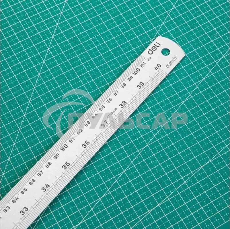 Линейка стальная Deli DL8100Y 1000мм нержавеющая сталь